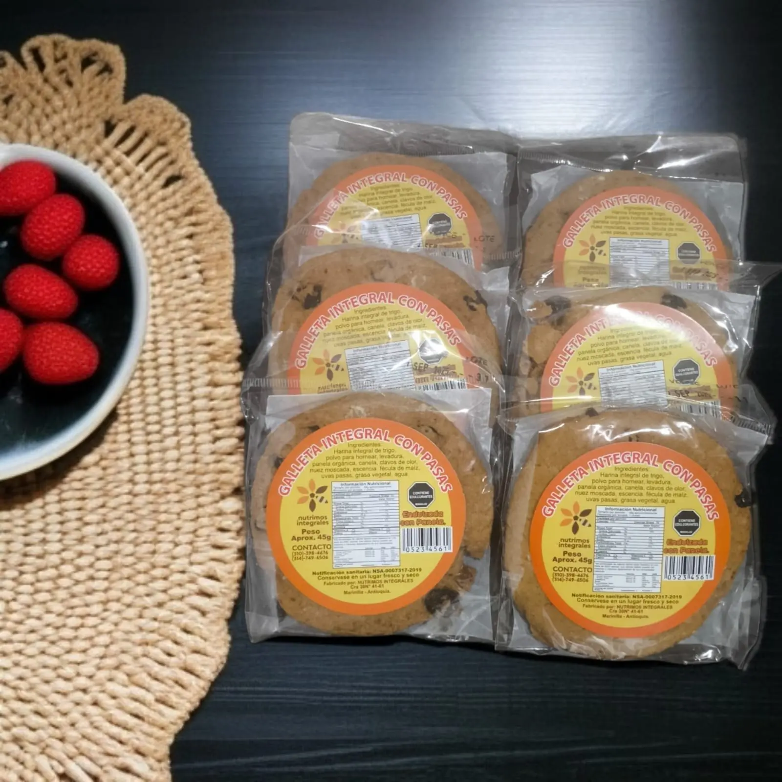 Galleta integral de pasas x 6 unidades