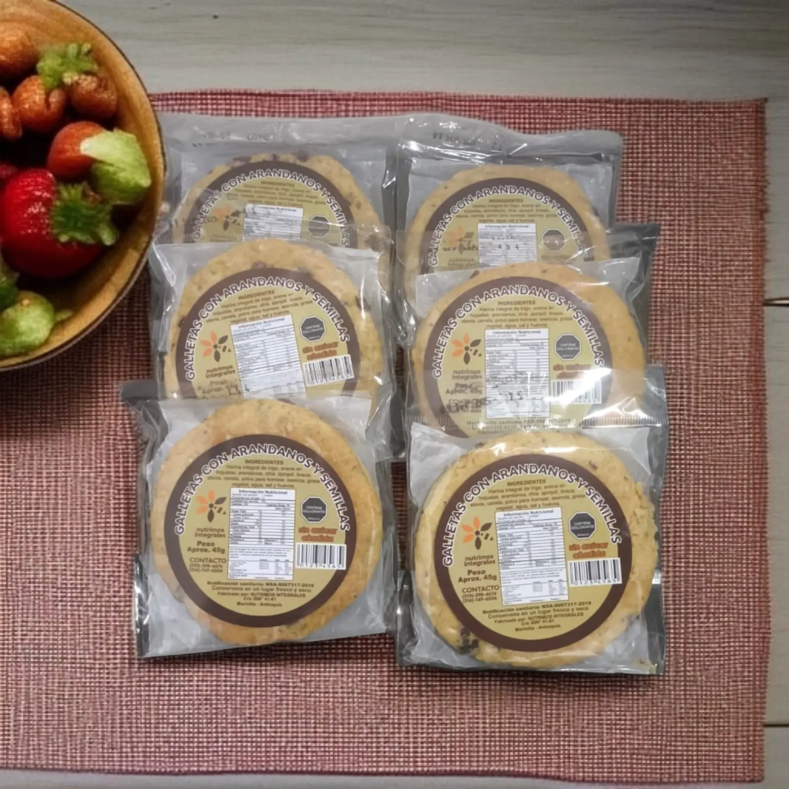 Galleta integral con arándanos y semillas x 6 unidades