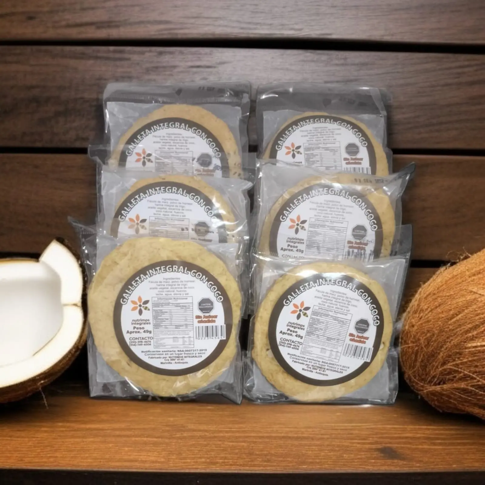 Galleta integral de coco x 6 unidades
