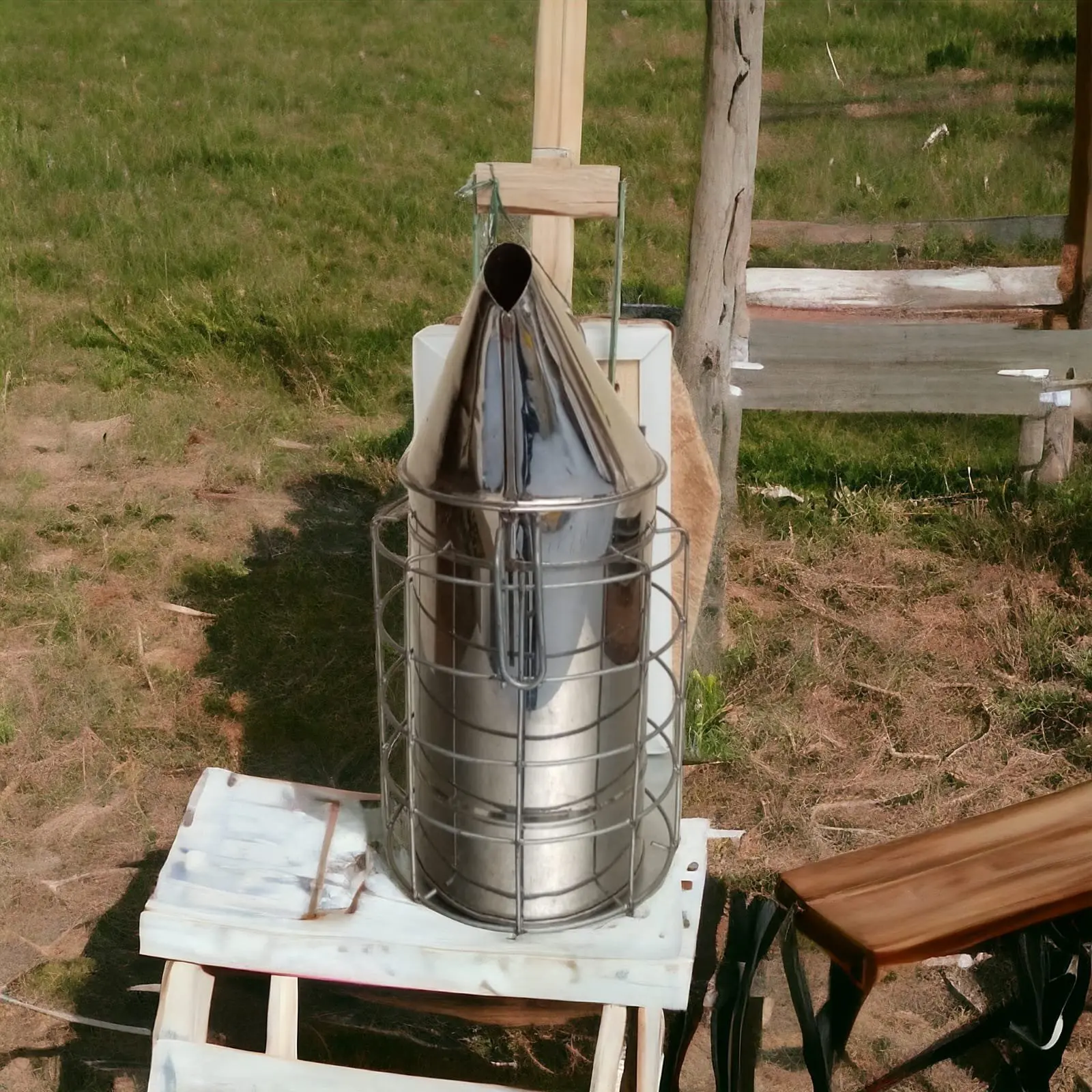 Ahumador pequeño con rejilla protectora