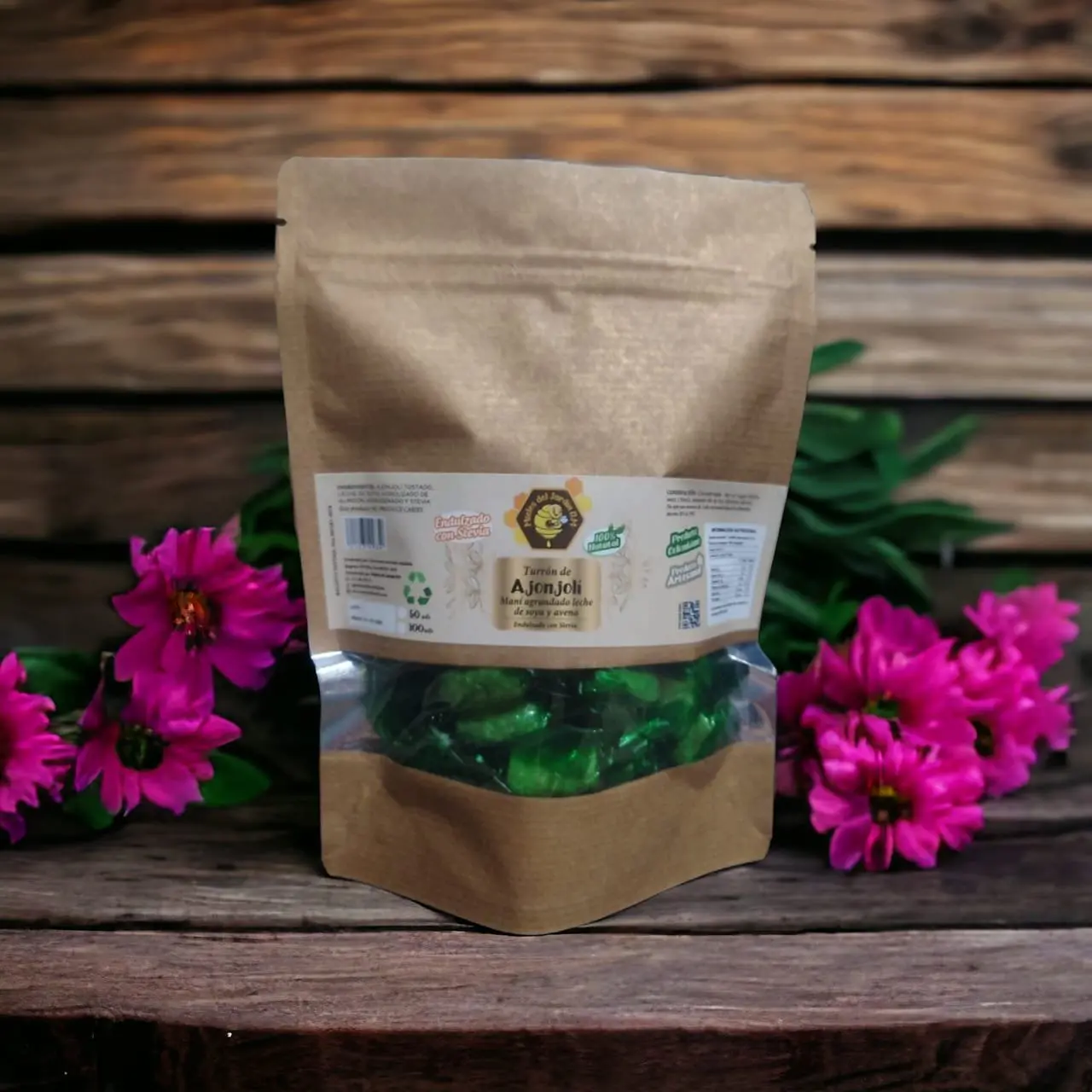 Caramelo de leche de soya y ajonjolí x 50 unidades