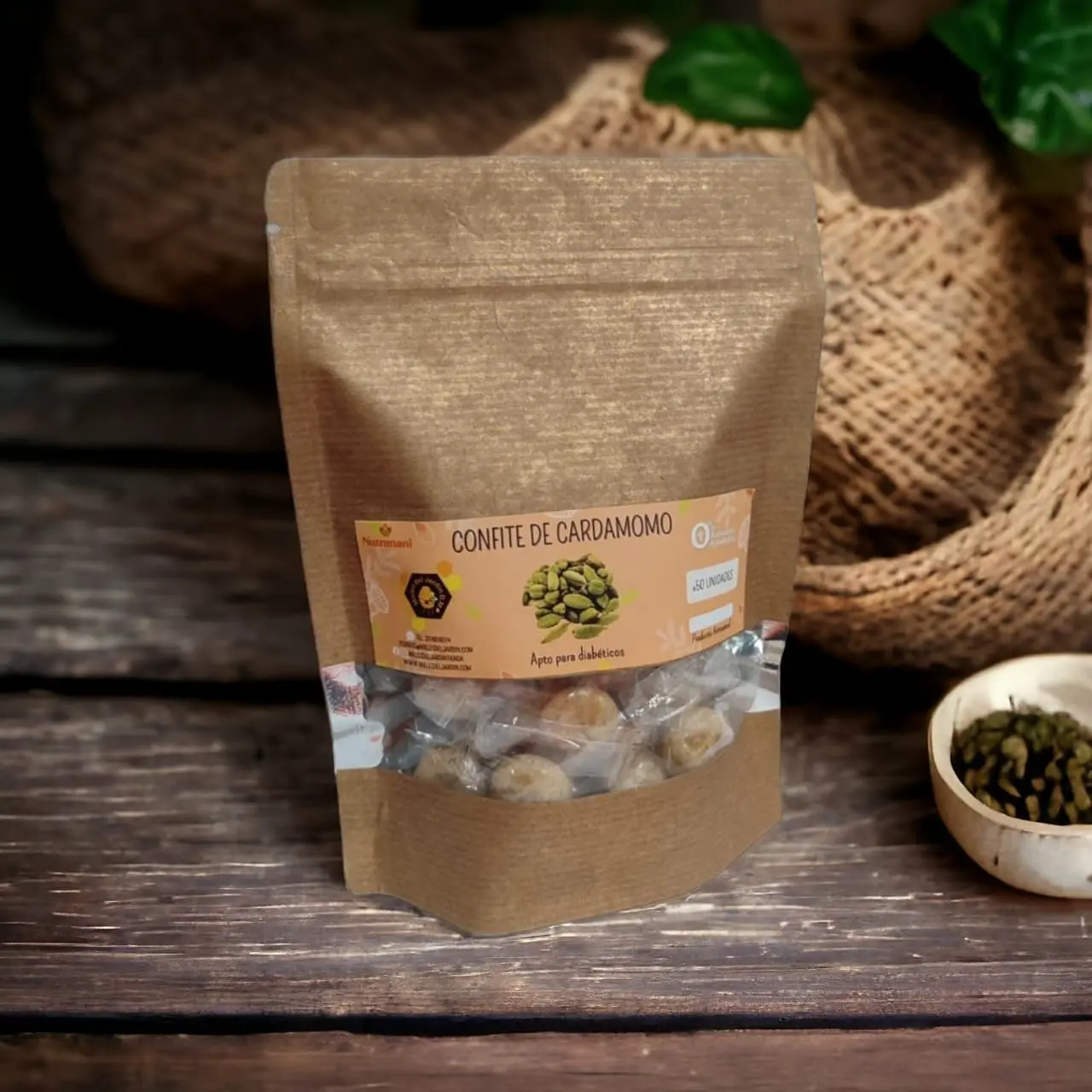 Confite cardamomo y estevia