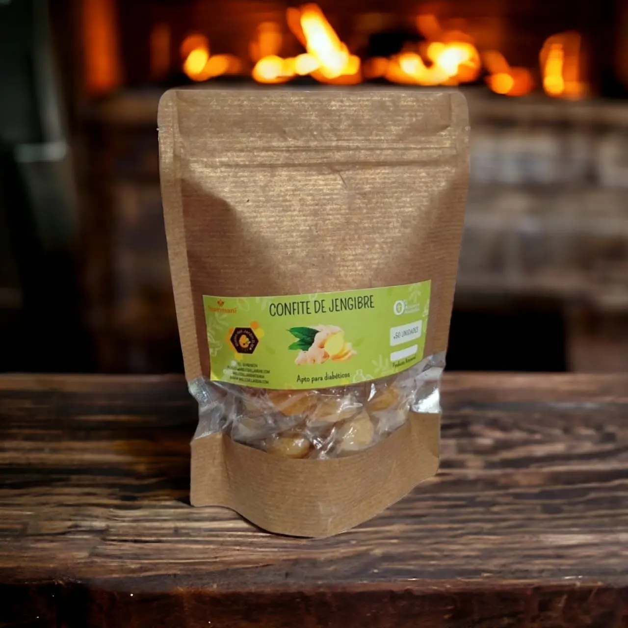 confite de jengibre y stevia x 50 unidades